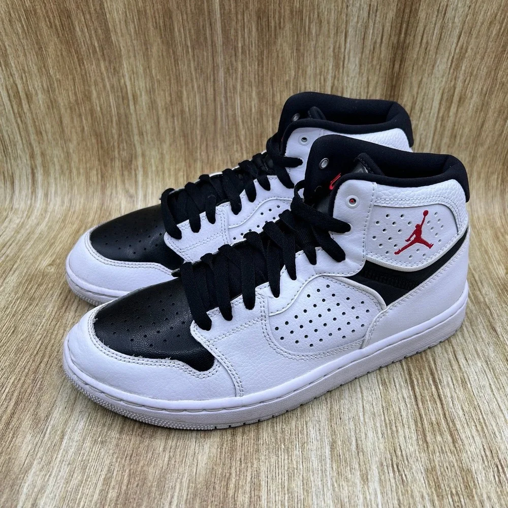 Jordan Access Men's Size‎ 7 White Black University Red AR3762-101 Mid Top Shoes